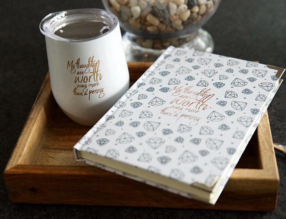 diamond-and-bronze-journal-and-cofeewine-tumbler-set-thoughts-worth-way-more-than-a-penny-1-1-7789265