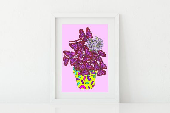 botanical-prints-home-wall-decor-copic-markers-leaf-print-botanical-print-set-monstera-leaf-wall-art-australia-plant-drawing-pink-1763817