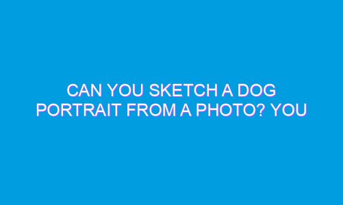 Can you sketch a dog portrait from a photo? You got a business!