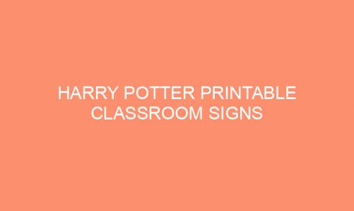 Harry Potter Printable Classroom Signs